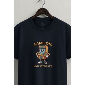 Tričko, Barva Modrá, s Potiskem Game On Robot obraz
