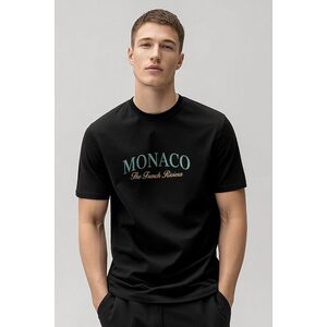 Tričko, Barva Černá, s Potiskem Monaco Green Riviera obraz