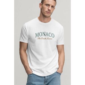 Tričko, Barva Bílá, s Potiskem Monaco Green Riviera obraz