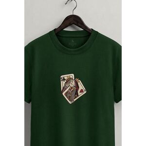 Tričko, Barva Zelená, s Potiskem Vintage Card Stack obraz