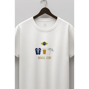 Tričko, Barva Bílá, s Potiskem Brazil Beach Core obraz