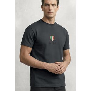 Tričko, Barva Železitá Šedá, s Potiskem Italia Token Centered obraz