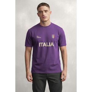 Tričko, Barva Fialová, s Potiskem Italia Varsity obraz