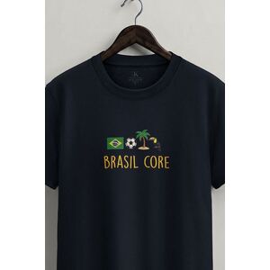 Tričko, Barva Modrá, s Potiskem Brazil Core Badge obraz