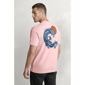 Tričko, Barva Růžová, s Potiskem Great Wave Surfer obraz