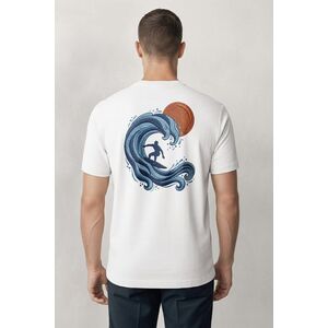 Tričko, Barva Bílá, s Potiskem Great Wave Surfer obraz