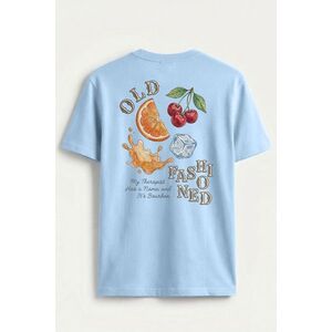 Tričko, Barva Nebesky Modrá, s Potiskem Old Fashioned Fruit Collage obraz