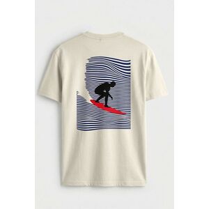 Tričko, Barva Ekru, s Potiskem Night Wave Surfer obraz