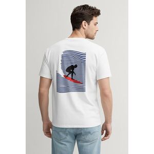 Tričko, Barva Bílá, s Potiskem Night Wave Surfer obraz