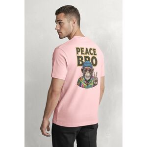 Tričko, Barva Růžová, s Potiskem Peace Monkey Portrait obraz
