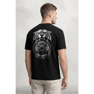 Tričko, Barva Černá, s Potiskem Tiger Weight Plate obraz