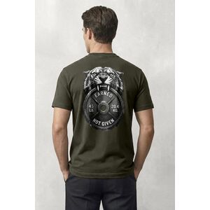 Tričko, Barva Khaki, s Potiskem Tiger Weight Plate obraz