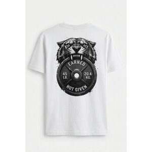 Tričko, Barva Bílá, s Potiskem Tiger Weight Plate obraz