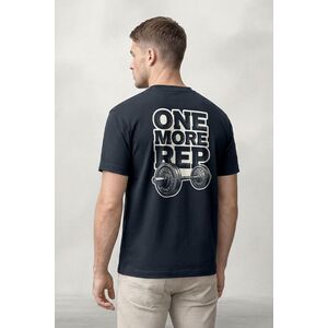 Tričko, Barva Modrá, s Potiskem One More Rep Barbell obraz