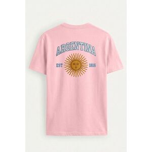 Tričko, Barva Růžová, s Potiskem Argentina Sun Varsity obraz