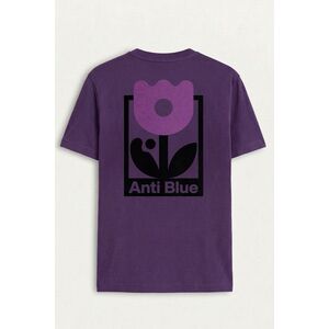 Tričko, Barva Fialová, s Potiskem Anti Blue Flower Mark obraz