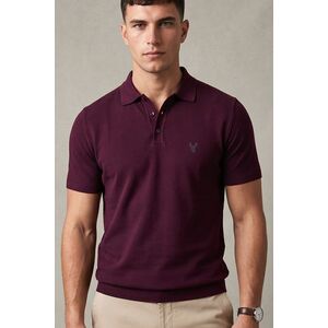 Polo Tričko, Barva Bordó, s Potiskem Charcoal Deer Emblem obraz