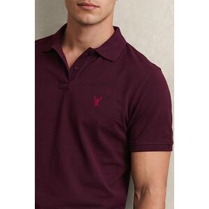 Polo Tričko, Barva Bordó, s Potiskem Red Deer Emblem obraz