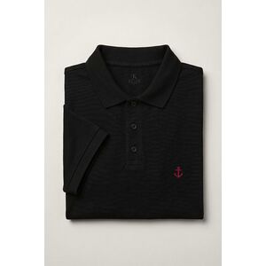 Polo Tričko, Barva Černá, s Potiskem Red Anchor Icon obraz