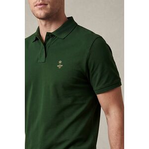 Polo Tričko, Barva Zelená, s Potiskem Gold Fleur Bee Badge obraz