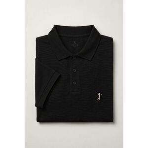 Polo Tričko, Barva Černá, s Potiskem Golf Figure obraz