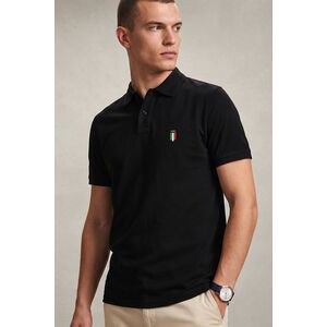 Polo Tričko, Barva Černá, s Potiskem Italia Shield Icon obraz