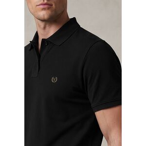 Polo Tričko, Barva Černá, s Potiskem Gold Laurel Emblem obraz