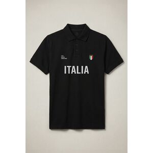 Polo Tričko, Barva Černá, s Potiskem Italia Big obraz