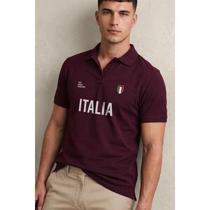 Polo Tričko, Barva Bordó, s Potiskem Italia Big obraz