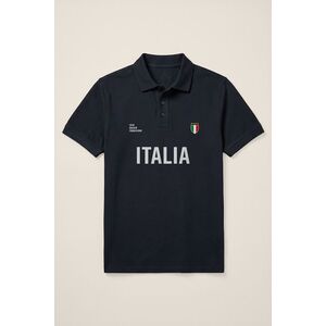 Polo Tričko, Barva Modrá, s Potiskem Italia Big obraz