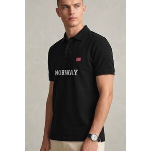 Polo Tričko, Barva Černá, s Potiskem Norway Flag Word obraz