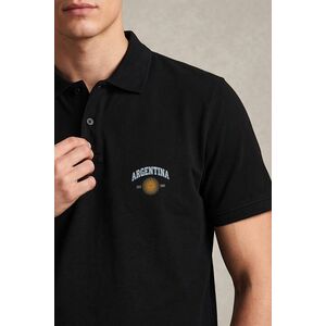 Polo Tričko, Barva Černá, s Potiskem Argentina Sun Crest obraz