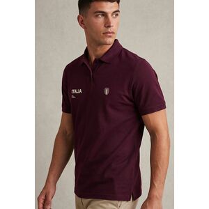 Polo Tričko, Barva Bordó, s Potiskem Italia Left Chest obraz