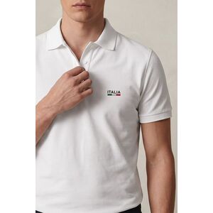 Polo Tričko, Barva Bílá, s Potiskem Italia Green Script obraz