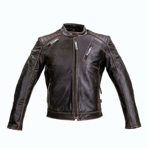 Kožená moto bunda W-TEC Embracer Vintage Dark Brown XXL obraz