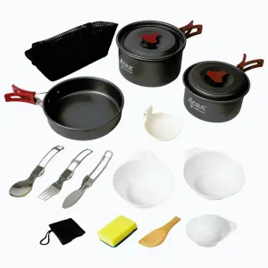 Acra C21 camping set nádobí alluminium pro 2-3 osoby obraz