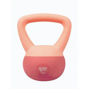 ACRA Soft PVC Kettlebell 1 kg, růžový obraz