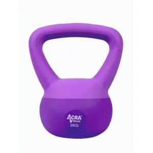 ACRA Soft PVC Kettlebell 2 kg, fialový obraz