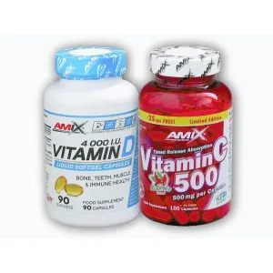 Amix Vitamin D3 4000IU 90tob + Vitamin C 500 obraz