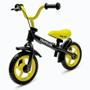 Baby Mix Dětské balanční kolo s brzdou Traveller černé - Černá obraz
