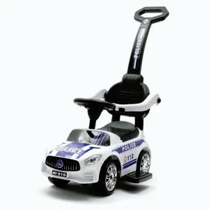 BABY MIX Dětské odrážedlo se zvukem a vodící tyčí POLICE bílé - Bílá obraz
