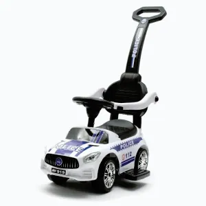 BABY MIX Dětské odrážedlo se zvukem a vodící tyčí POLICE bílé POUZE Bílá (VÝPRODEJ) obraz