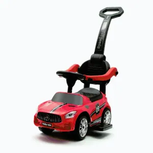 BABY MIX Dětské odrážedlo se zvukem a vodící tyčí RACER červené - Červená obraz