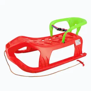 BABY MIX Plastové sáňky s opěradlem SNOW STAR červené - Červená obraz