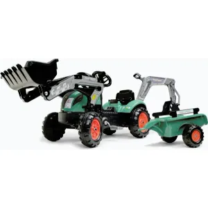 Falk Šlapací traktor Vintage 2054N se lžící, bagrem a přívěsem, zelený obraz