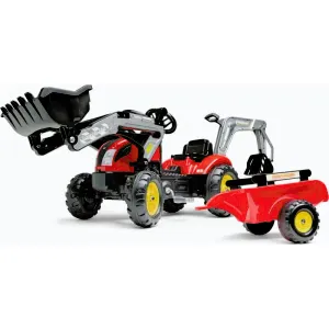 Falk Šlapací traktor Vintage 2058N se lžící, bagrem a přívěsem, červený obraz