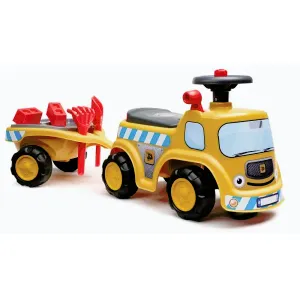 Falk Traktor Baby JCB s volantem, klaksonem a přívěsem obraz