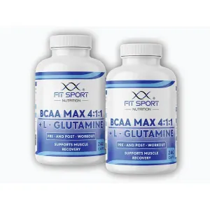 FitSport Nutrition 2x BCAA MAX 4: 1: 1 + L-Glutamine 240 caps obraz