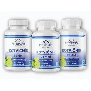 FitSport Nutrition 3x Kotvičník zemní 90% + Vitamin B6 + Zinek 150 kapslí obraz