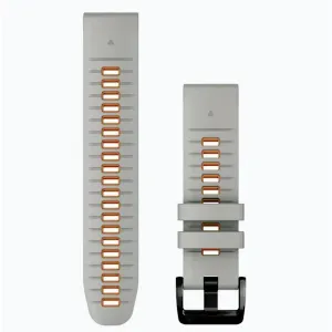 Garmin Řemínek pro fenix5/6/7/8 QuickFit 22 silikonový, Fog Gray / Ember Orange obraz